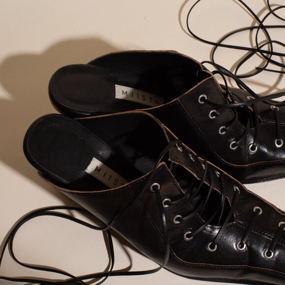 Miista Aima Black Lace Mules - Picture 8 of 12